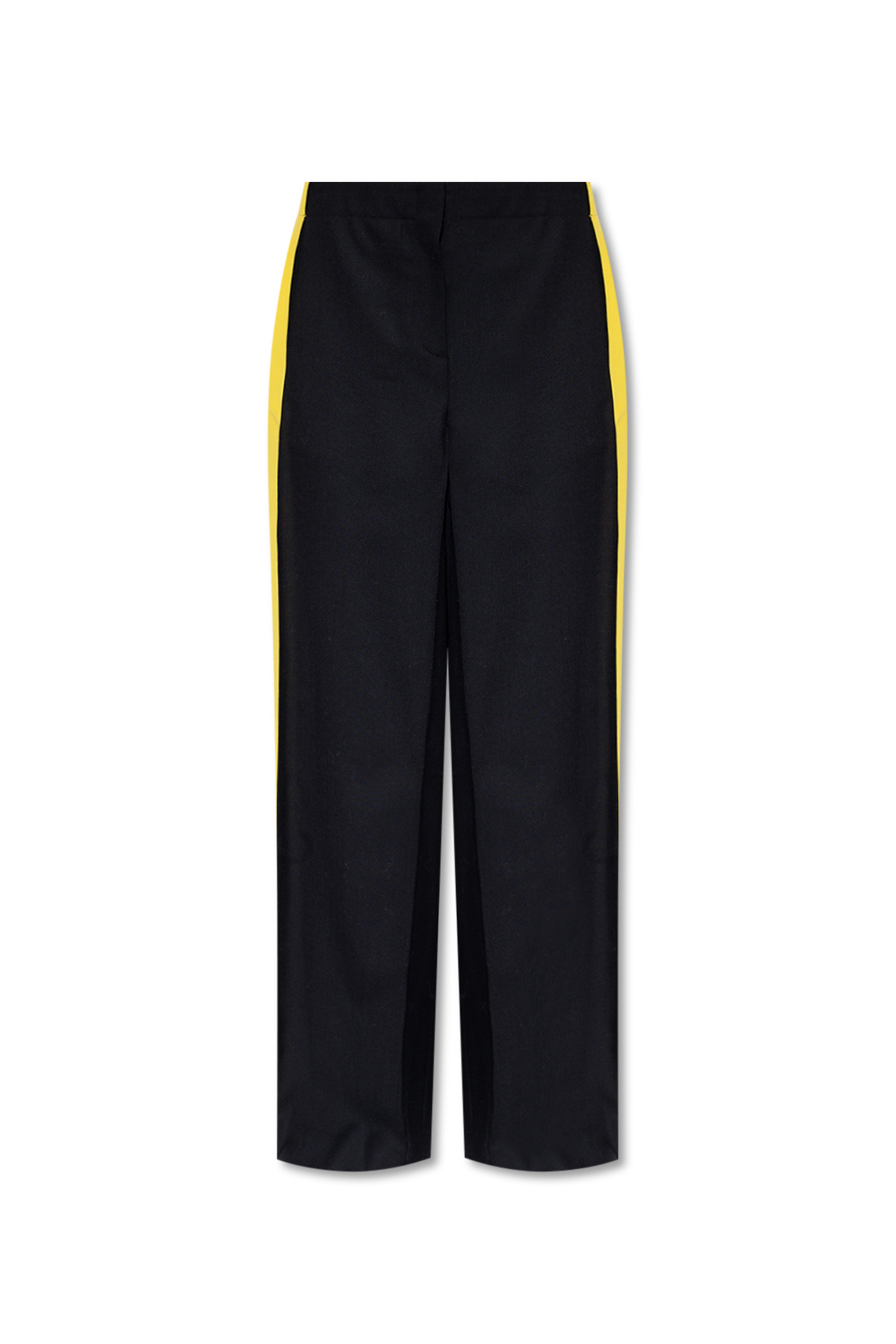 Black and outlet yellow striped trousers